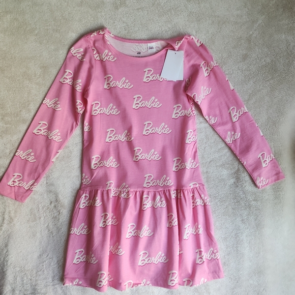 Girl dress barbie dress waist drop pink/cream BNWT - Picture 6 of 7